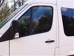 backsides BUS - insatiable German teenager gets boinked in the van