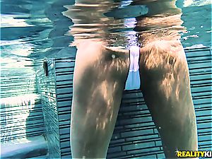 big-chested bathing suit honey goes deep ass fucking with a binding dude