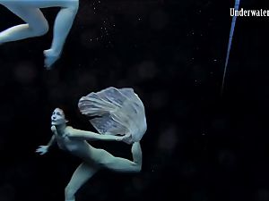 two nymphs swim and get nude mind-blowing