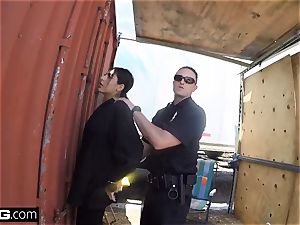 poke the Cops Latina chick caught deepthroating a cops penis