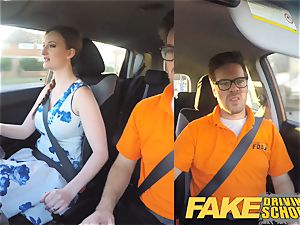 fake Driving school Nerdy ginger-haired teenager student